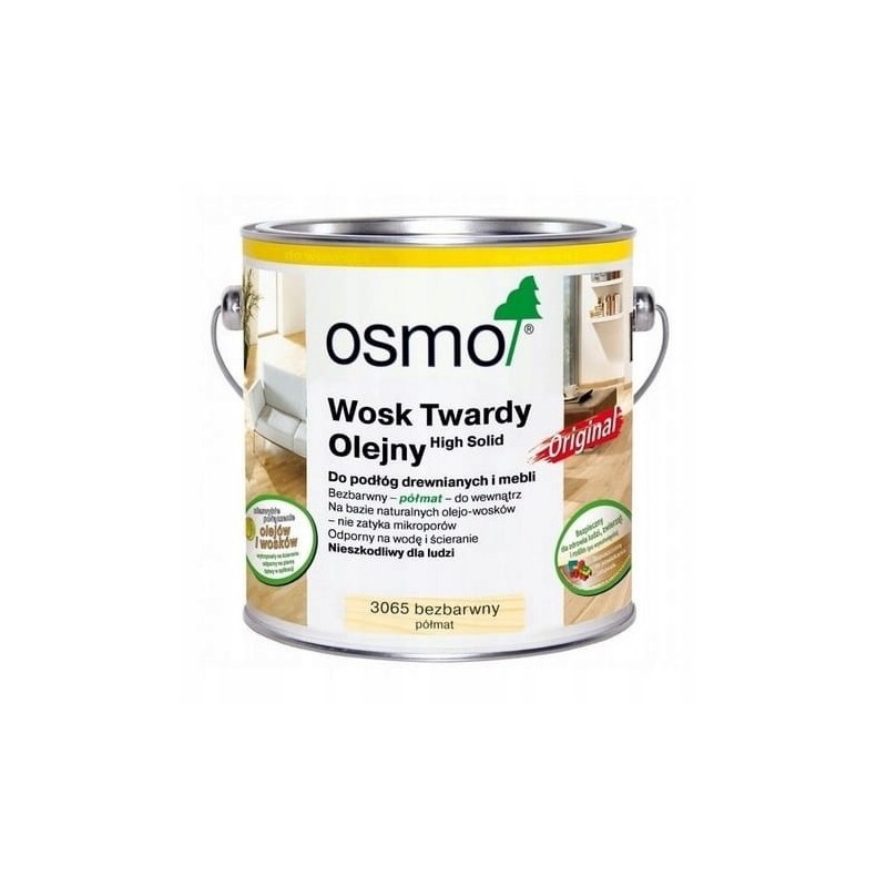 Osmo 3065 Wosk Twardy Olejny Bezbarwny PÓŁMAT 0,75L