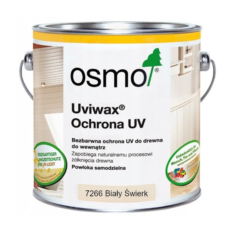 Osmo 7266 Uviwax Przeciw Żółknięcia Drewna Świerk Biały 2,5L