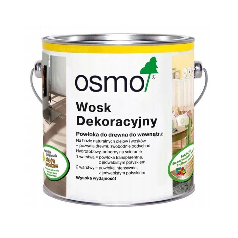 Osmo 3111 Wosk Dekoracyjny do drewna Olej Kolor Biały 0,75L