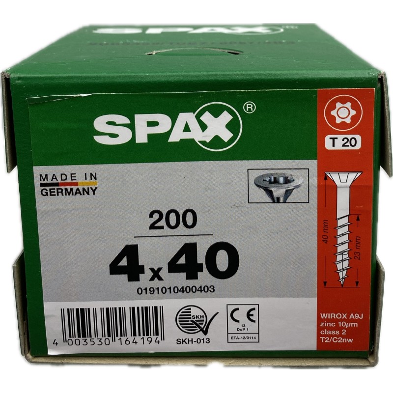 SPAX Uniwersalne Wkręty do drewna 4x40mm 200szt