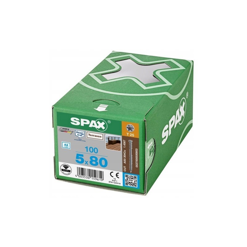 Spax Wkręty do deski tarasowej 5x80mm 100szt