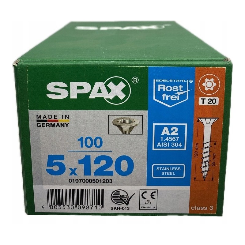 Spax Wkręty do drewna Uniwersalne 5x120mm 100szt