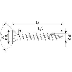 Spax Wkręty do drewna T-STAR stożkowa pełny ocynk 4,5x60mm A2 TX 100szt