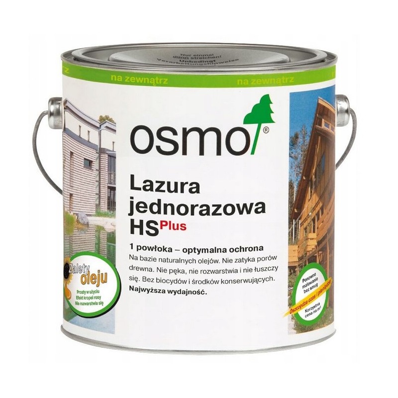 Osmo 9211 Lazura Jednorazowa HS do drewna Kolor Biały Świerk 0,75L