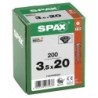 Spax Wkręty do drewna Czarne T20 Pełny Gwint 3,5x20mm 200szt