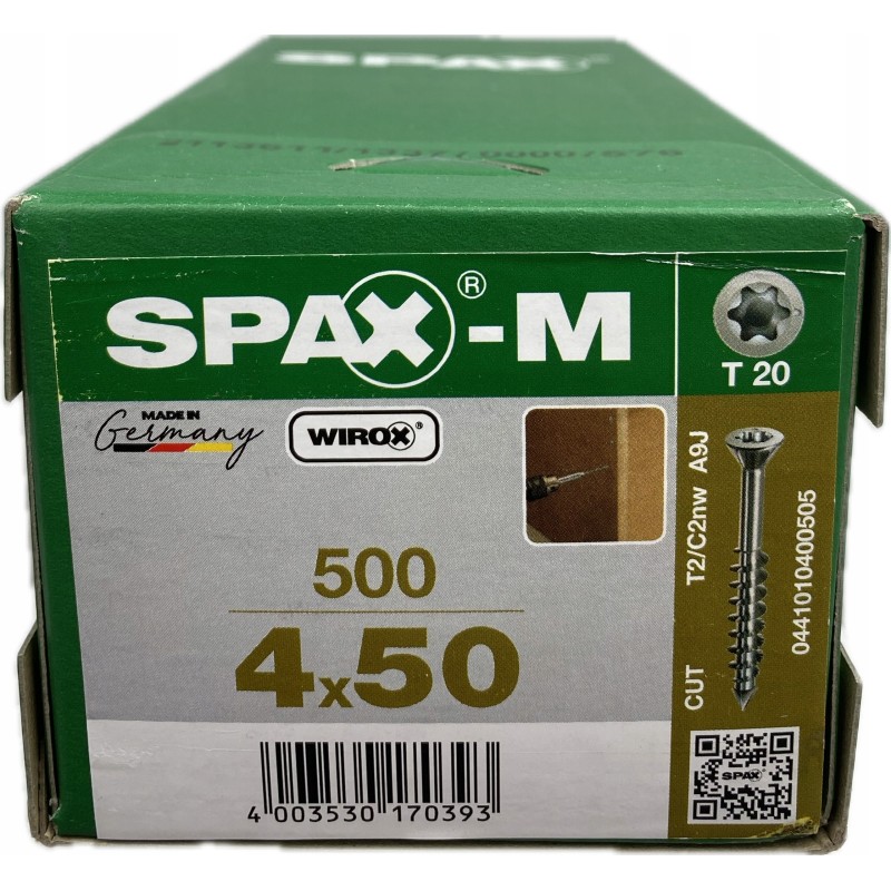 Spax Wkręty meblowe do drewna płyt MDF 4x50mm 500szt