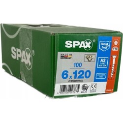 SPAX Wkręty do drewna Nierdzewne A2 6x120mm 100szt