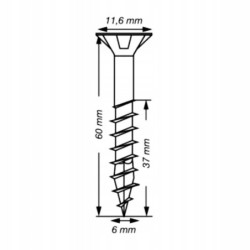 SPAX Wkręty do drewna Stal szlachetna A2 NIERDZEWNE 6x60mm 100szt