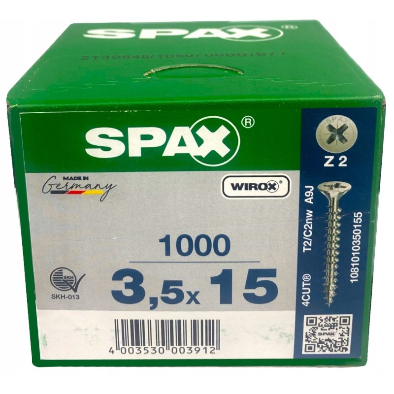 Spax Wkręty do drewna Uniwersalne 3,5x15mm 1000szt