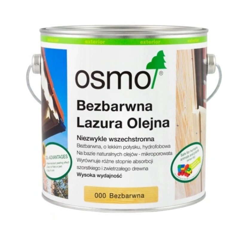 Osmo 000 Bezbarwna Lazura Olejna do drewna 2,5L