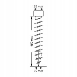 Spax Wkręty konstrukcyjne do drewna WIROX 10x450mm 25szt