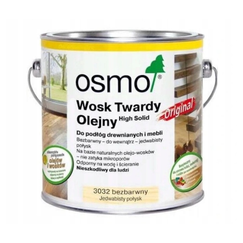 Wosk Twardy Olejny Osmo 3032 Bezbarwny Połysk 2,5L