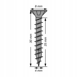 Spax Wkręty do drewna uniwersalne ocynkowane 4x30mm Czarne 200szt