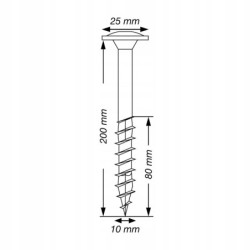 Spax Wkręty do konstrukcji drewnianych 10x200mm WIROX 25szt