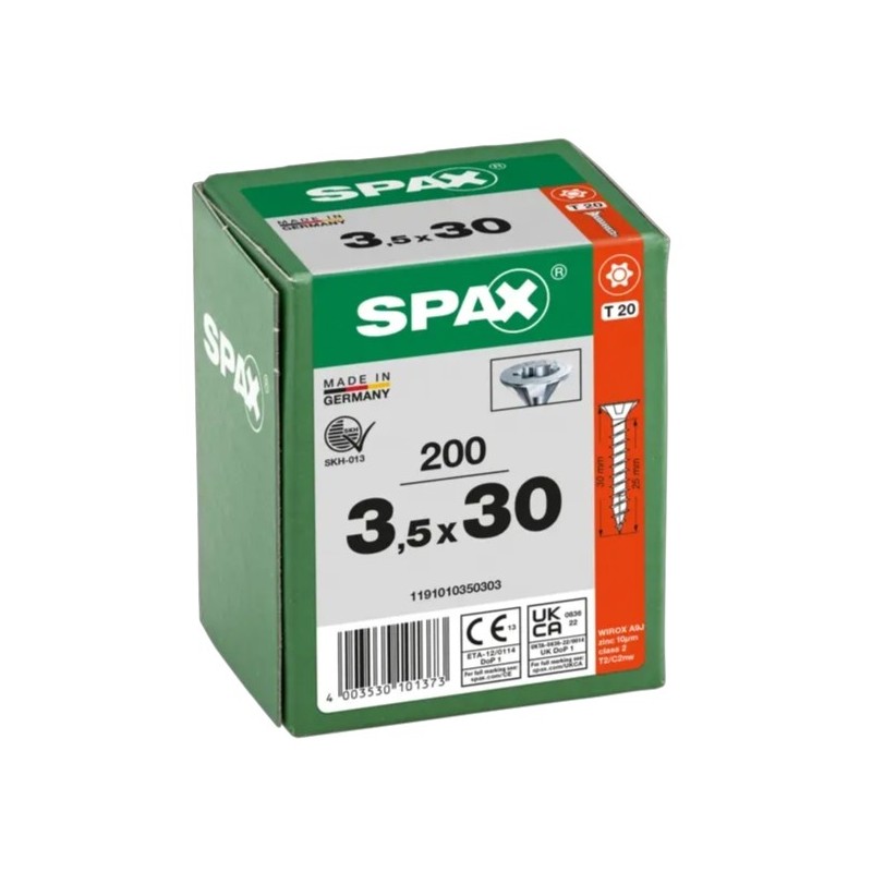 Spax Wkręty uniwersalne do drewna 3,5x30 WIROX 200szt