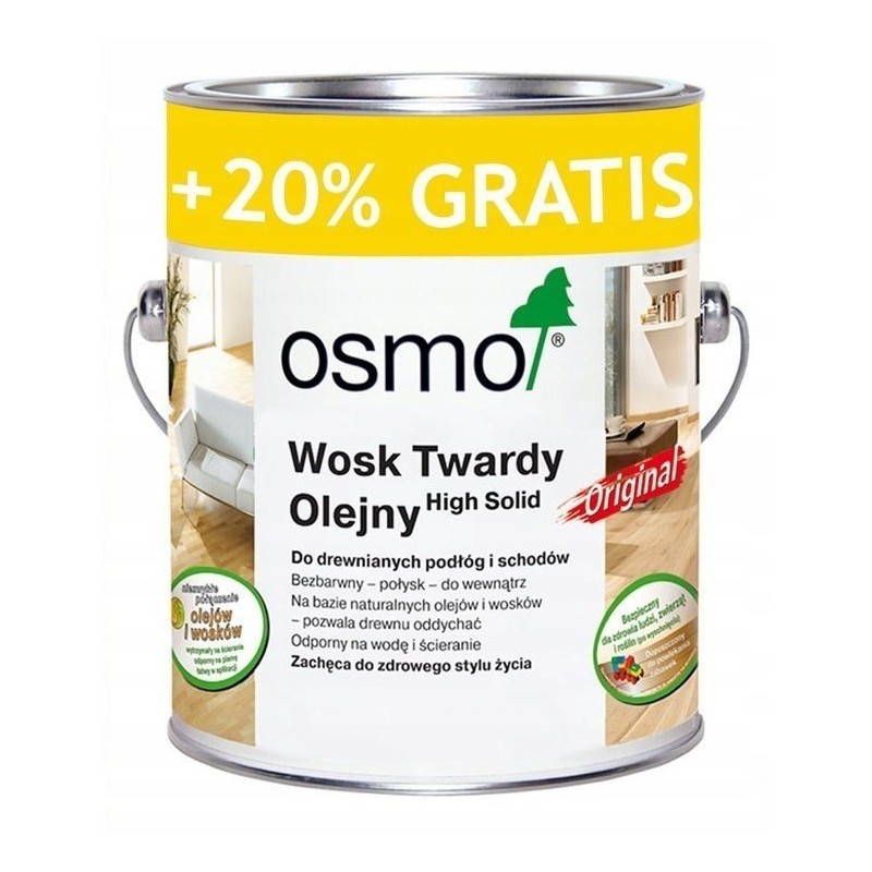 Osmo 3062 Wosk Twardy Olejny do drewna Bezbarwny Matowy 3L