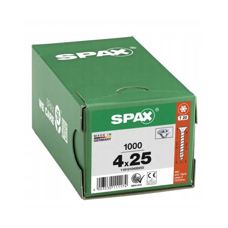 Spax Wkręty do drewna 4x25mm WIROX 1000szt