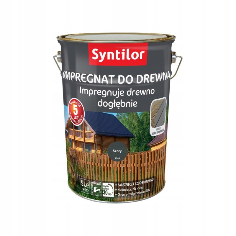 Impregnat do drewna Szary 5L Syntilor