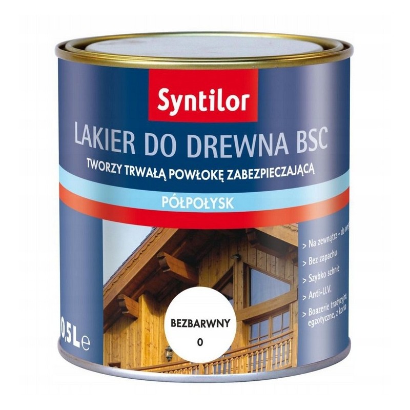 Syntilor Lakier BSC Zewnętrzny do drewna Półpołysk 0,5L