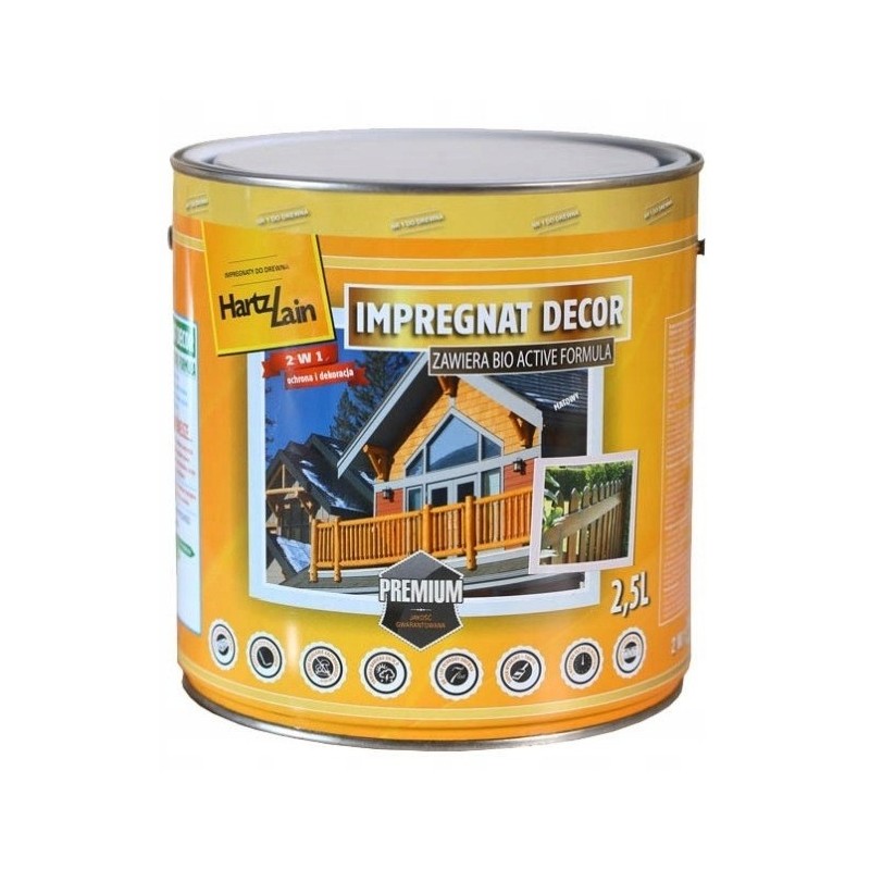 HartzLack IMPREGNAT do drewna DECOR 2w1 Heban 2,5L