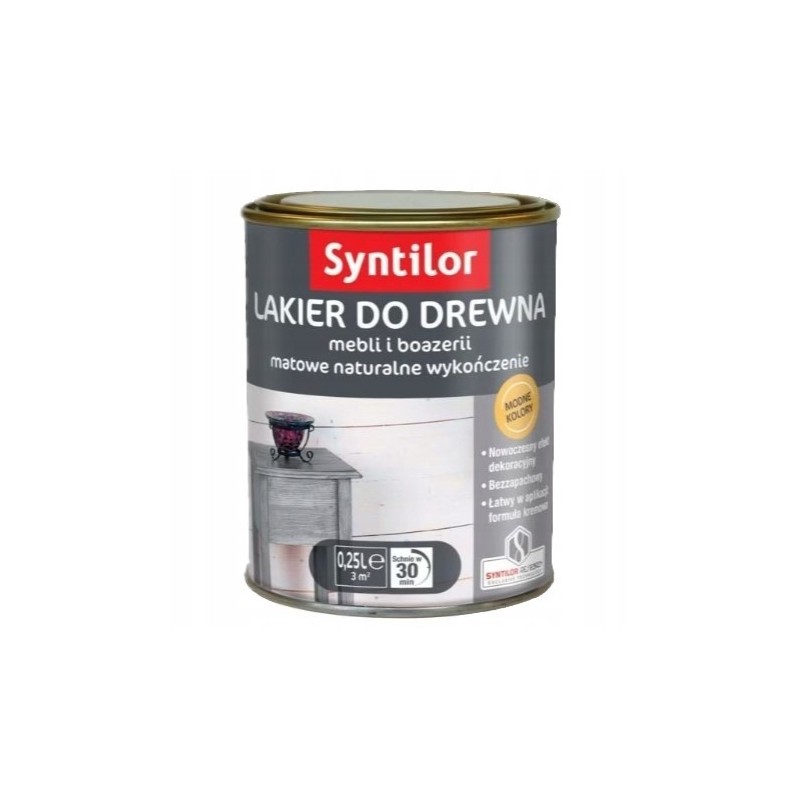 Syntilor Lakier do mebli drewna i boazerii Aquarethane Czarny 0,25L