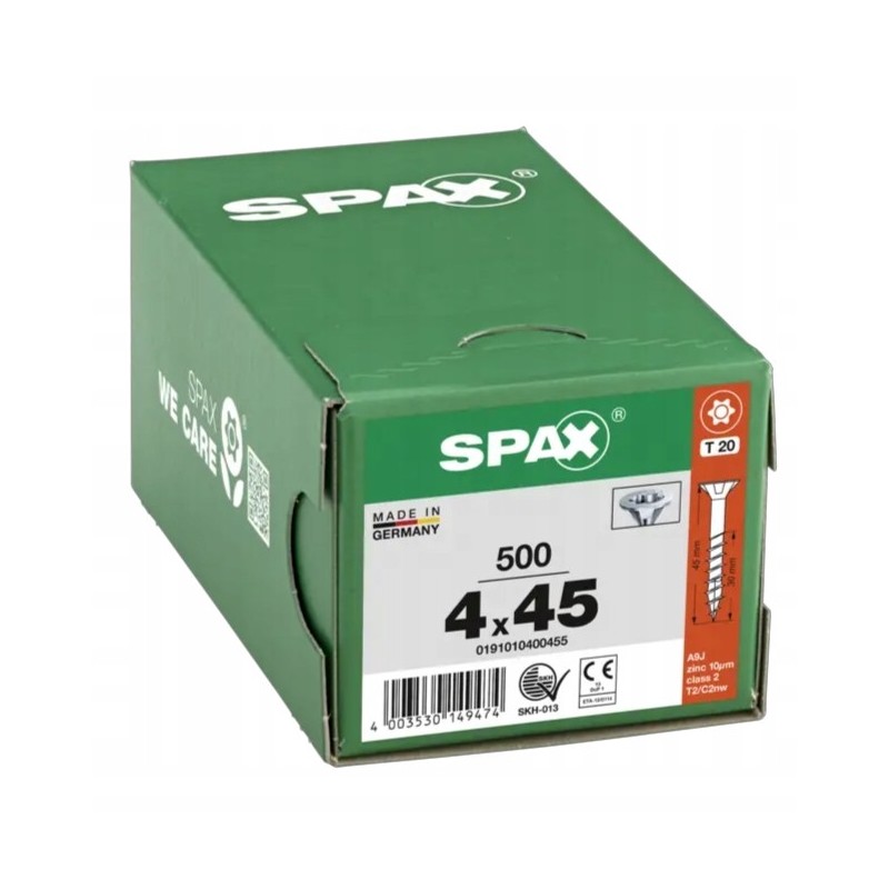 Spax Wkręty do drewna uniwersalne 4x45mm WIROX 500szt