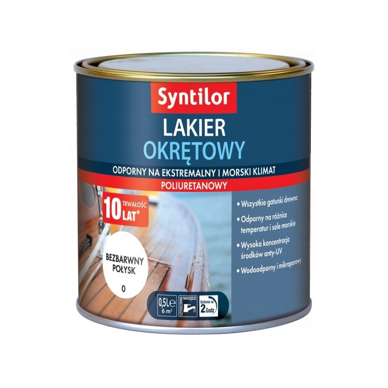 Syntilor Lakier Okrętowy Bezbarwny Połysk 0,5L