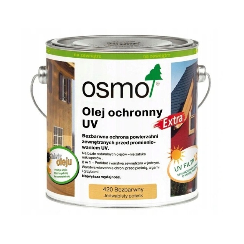 Osmo 420 Extra Olej ochronny do drewna UV bezbarwny Połysk 125ml